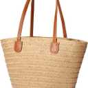 Hommtina Straw Bag Womens Straw Beach Bag Vacation Purse for Summer (Khaki7)