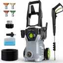 Power Pressure Washer with 4 Quick Connect Nozzles, Portable Washer with Foam Cannon, for House/Driveway/Patio Cleaning