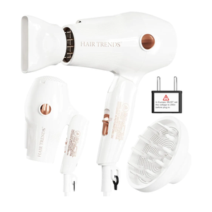 Travel Hair Dryer Mini with Diffuser&Concentrator,110~250V Dual Voltage Hair Dryer Blow Dryer Mini Size for European Travel, Portable Blow Dryers for Women and Men with EU Plug