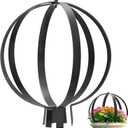 Heavy Duty Metal Garden Obelisk Trellis for Climbing Plants, Sturdy 27" x 23" Large Round Circle Trellis Potted Plant Spheres for Outdoor Indoor Flower Decor, Patio Doorway Urn Filler (Modern Black)