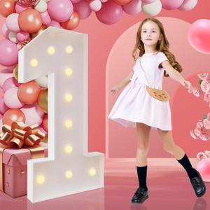 Marquee Numbers, 3FT Marquee Light up Numbers,LED Light Up Number 1 - DIY Party decorations, elevate your events with marquee letters 3 feet tall, perfect for Party, Birthday, Baby Shower