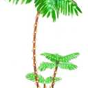 OUSHENG Lighted Palm Tree Bar Outdoor Christmas Decorations Decor, Light Up LED Artificial Fake Faux Trees Lights for Outside Patio Yard Pool Porch Deck Party Tropical, 7FT