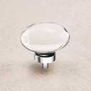 8 Pack Polished Chrome Crystal Cabinet Knobs, Oval Chrome Glass Cabinet Knobs Pulls for Dresser Drawers Kitchen Bathroom Cupboard