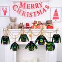 Wettarn 48 Pcs Ugly Sweaters Scratch Paper Christmas Scratch Ornaments for Kids Rainbow Art Christmas Tree Ornament Scratch Paper with Wooden Stylus for Kids Adults Christmas Party Handcraft Gift