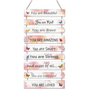 Butterfly Girls Room Decor, Pink Wall Decor for Baby Girl, Girl Bedroom Decor Art Signs, Trendy Stuff Decorations for Kids Nursery Bed Room Dorm Classroom Bathroom