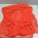 Lilosy Sexy Crochet Sheer Kaftan Caftan Beach Dress Bathing Suit Swim Coverup Summer Vacation Outfits One Piece (Red)