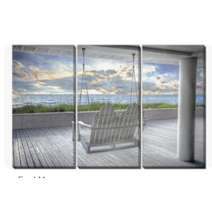  12×24 Swing At Beach Framed Art