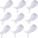9 PCS Chef Hats for Men &Women Cooking Cap with Ties Black Skull Cap Sushi Chef Hat Bandana for Kitchen Cooking Service (White)