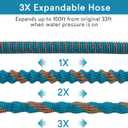100 ft Expandable Garden Hose, 2026 New Retractable Water Hoses 100ft with 10 Function Spray Nozzle, Solid Brass Fittings, Extra Strength Fabric, Flexible Expanding Latex Core, Lightweight & No Kink