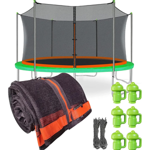 Jump Tastic Trampoline Net Replacement with 6 PoleCaps, 14 ft Round Safety Trampoline Net, UV-Resistant, Weather-Resistant, Breathable, Durable (Not Include Poles)