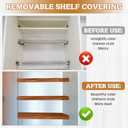 Hoolerry 5 Pcs 32 x 12 Inch Foamed PVC Wire Rack Covers for Removable Closet Decoration(Not Wood) Don't Bear Too Much Weight Pantry Shelves Covers for Bathroom Kitchen Shelving(Dark Wood Color)