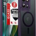 LeYi for Moto G-2025 Case: Motorola Moto-G-2025 Case with Screen Protector, [Magnet Fit] Matte Translucent Soft-Touch & Full Body Shockproof for G5G 2025 Women Men Gift, Purple