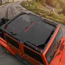 Voodonala for Jeep JK Sunshade Mesh Sun Shade Bikini Top for 2007-2018 Jeep Wrangler JK JKU 4 Door, Plain Black