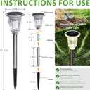 Solar Pathway Lights Outdoor 2 Pack, 10 Modes RGB Color Changing & White Solar Garden Lights, 17.5" IP65 Waterproof Glass Stainless Steel Solar Powered Landscape Lights for Yard Walkway Driveway Patio