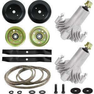 42 Inch 130794 532130794 Spindle for Craftsman Husqvarna LT1000 LT2000, 144959 Spindle+129861 Pulley+173437 Idler+134149 Blade+21547026 Belt Lawn Mower Deck Rebuild Kit