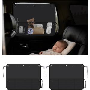 2PCS New Car Window Shades for Side Window,27.24"x19.69" Upgraded Car Windows Shade for Baby with 7PCS Suction Cups,Foldable Windows Shade for Baby in Cars for Privacy Protection