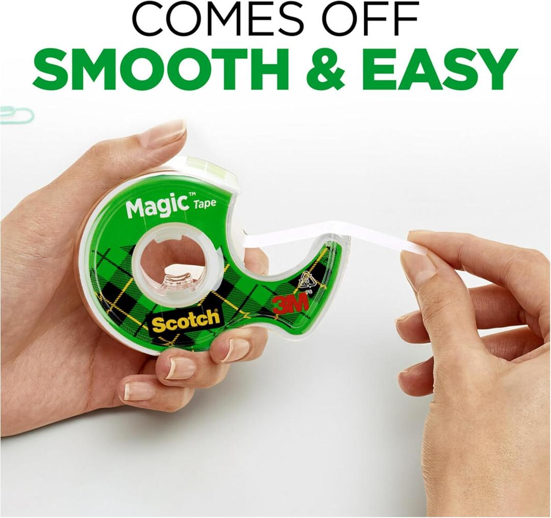 Scotch Magic Tape, 2 Dispensered Rolls, Numerous Applications, Invisible, Clear Tape Engineered for Repairing, 3/4 x 300 Inches