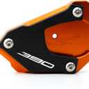 CNC Motorcycle Kickstand Pad Compatible with 2023 390 ADVENTURE 390ADVENTURE 390ADV 2024 Duk 390 Foot Side Stand Extension Pad (Orange)