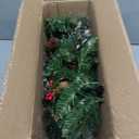 Brightown 24 Inch Pre-Lit Artificial Christmas Wreaths for Front Door, Battery Operated Christmas Wreath with 50 LED Lights, Lighted Wreath for Front Door Wall Window (Green,harry Leaf)