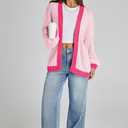 Cakulo Womens Oversized Chunky Cardigan Sweaters Open Front Long Cardigans Fall Coatigan 2025 Knit Sweater Coats (L)