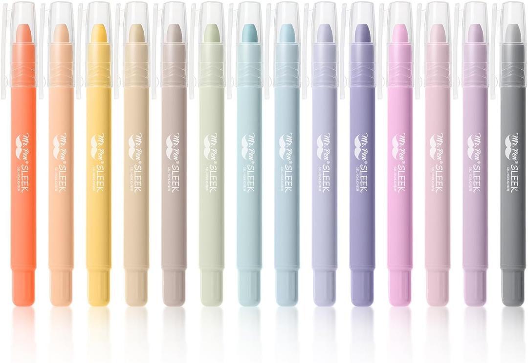 Mr. Pen- No Bleed Gel Highlighters, Ethereal Pastel, 14 Pack, Bible Highlighters and Pens No Bleed, Bible Markers for Study, Journaling, School Supplies and Accessories