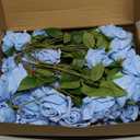 80 Pcs Roses Artificial Flowers, Silk Sky Blue Artificial Flowers Petals Long Stem Roses for Wedding Bouquet Home Party Decor