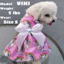 2 x XPUDAC 2 Pack Dog Dress Pet Skirt Doggie Apparel Puppy Bowtie Dresses for Small Dogs Girl and Cats (Unicorn and Sea Horse, Large(8-12lbs))