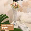 Rtteri 4 Pcs 20 Inch Tall Crystal Vase for Centerpieces Wedding Metal Crystal Trumpet Flower Vase Stand for Holiday Table Floor Wedding Banquet Celebration, Classic Elegance(Silver)