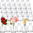Lallisa 80 Pcs 4.9 Inches Small Glass Bud Vases Bulk Mini Flower Vases for Centerpieces Decorative Glass Bottles Vintage Rustic Decoration for Wedding Dining Table Home Decor (Clear)