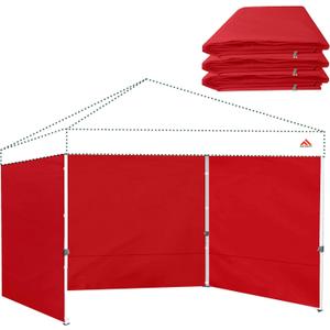 Canopy Tent Gazebo Sidewalls for 10x10 Pop Up Canopy 99% UV Protection, Waterproof, 3 Pcs Sidewalls Only,(Red)