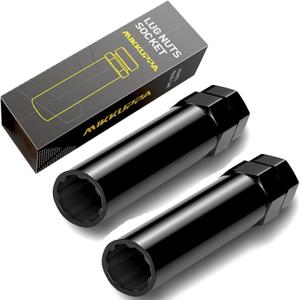 MIKKUPPA 2pcs 7 Point Spline Lug Nuts Socket Key - for 20mm Inner Diameter Wheel Lock Tuner - Compatible with 21mm (13/16) and 22mm (7/8) Replacement Hex Socket Key (Black)