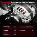 Alternator AND0187 13754 Compatible for Camry 1997-2001 2.2L for Solara 1999-2001 2.2L, 80Amp/12Volt New Electrical Alternator 111468 101211-9510 101211-9580