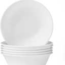 Corelle Vitrelle 6-Piece Soup/Cereal Bowl Set Triple Layer Glass and Chip Resistant, 18-Oz Lightweight Round Bowls, Winter Frost White