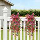 Senjie Artificial Hanging Flowers for Outdoor Spring Decor, 2 pcs UV Resistant Fake Silk Faux Flowers Plants for Outside Porch Patio Balcony Planters
