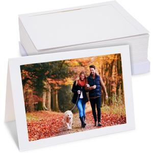 BEST PAPER GREETINGS 36-Pack Thank You Card Photo Insert Frames - 5 x 7 Inch White Modern Cardstock - Envelopes Included - Paper Picture Frame Cards