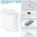 White 12 Liter Rectangular Plastic Small Garbage Can With Lid,2 Pack 3.17 Gallon Slim Bathroom Trash Can with Lid and Dog Proof Garbage Can and Wastebasket,Lidded Trashcan for Bedroom,Rv,Dorm,Office
