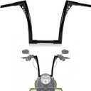 Ape Hangers for Motorcycle Handlebar - Ohhmoto 1-1/4" Diameter Sportster Handlebars Bar Compatible with Road King Glide Softail Slim Dyna XL 883 1200 Breakout Fat Boy 1984-2024,14" Rise Black