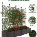 4pcs Raised Garden Bed with Trellis & Privacy Screen, 63" h Tall Vertical Planter Box for Climbing Plants, Outdoor Garden Planter Box with Drainage Holes for Patio Balcony, Black