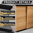 Landical 2 Sets 4 ft Long Plastic Sliding Cabinet Door Track Hardware Set for 1/2" Thick Panels Glass Window Cabinet Door Track for Sliding Closet Doors, Easy Quick Installation (Black)