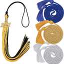 ZELARO 3 Pcs Graduation Honor Cords and 1 Pcs Graduation Tassel with 2021 Gold Charm for Graduates, Graduation Party Favors, Graduation Decoration (Black & Gold)