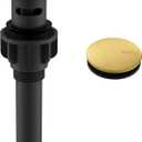KENES Brushed Gold Pop Up Bathroom Sink Drain with Overflow Assembly with Strainer Lavatory Vanity Vessel Pop Up Drain Stopper