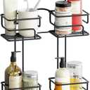 SRIWATANA Shower Caddy Hanging Over Head, Bathroom Shower Organizer Shower Rack Holder with Hooks for Razors - Black