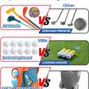 Toddler Golf Set with Putting Mat, Upgraded Kids Golf Cart with Shoulder Strap, Toddler Glove, Plastic Clubs, 10 Balls, Indoor Outdoor Sports Toys Birthday Gift for Boys Girls Aged 3 4 5+ Years Old