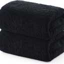 REDKISS 2 Piece Luxury Bath Towel Set - 31x62 inch Oversized Thick Bath Sheet, 100% Cotton, 900 GSM, Super Soft, Highly Absorbent, Quick Dry Large Black Bath Towels, Ideal for Bathroom, Pool, Gym, Spa