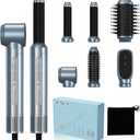Hair Dryer Brush,Blow Dryer Brush with Attachments,110000 RPM Curly Twist 6 in 1 Air Style, Professional Ionic Hair Styling Tool, Left & Right Air Curler, Volumizer