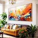 Wall Art Modern Artwork Fantasy Abstract Canvas Painting Colorful Wall Decor for Living Room Bedroom Dining Room Home Office Decor 24"x48" with Framed