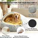 Calming Dog Bed Fluffy Plush Pet Bed Under 35 Pound，Large Cave Bed Washable Non-Slip Cat Nest Pod Windproof，Cozy Indoor Cave for Kitten Dog Non-Slip Bottom (L-31.5in)