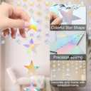 Andiker Hanging Snowflakes Decorations, 6pcs Rainbow Snowflake Garland for Christmas Birthday Party Baby Shower Graduation, Holographic Party Decorations for Adding Party Atmosphere (Small Stars)