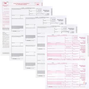 1099 MISC Forms 2024, 4 Part Laser Tax Forms Kit for 25 Individuals - Designed for QuickBooks and Accounting Software 1099 Misc 2024
