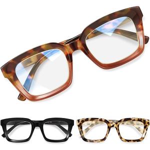 miyya Stylish Reading Glasses for Women, Cheaters Eyeglasses, Oversized Blue Light Readers, Fashion Eye Glasses, +2.75